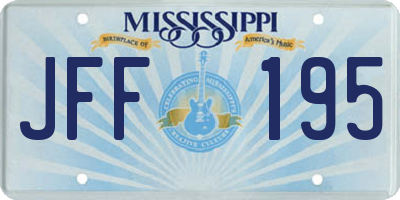 MS license plate JFF195