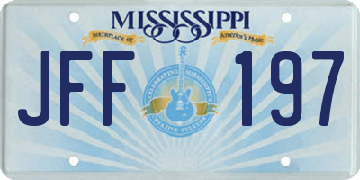 MS license plate JFF197