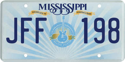 MS license plate JFF198