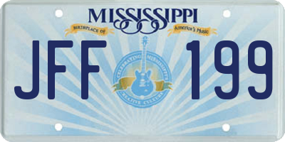 MS license plate JFF199