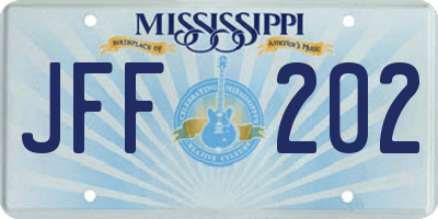MS license plate JFF202