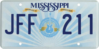 MS license plate JFF211