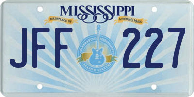 MS license plate JFF227