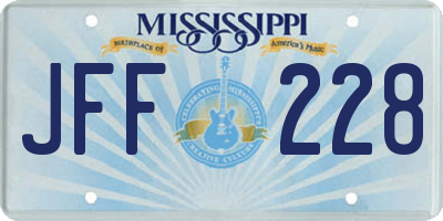 MS license plate JFF228