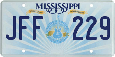 MS license plate JFF229