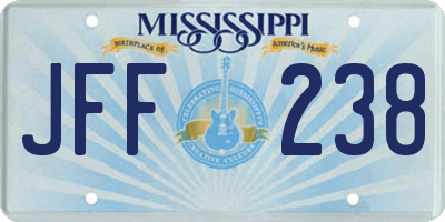 MS license plate JFF238