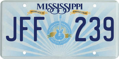 MS license plate JFF239