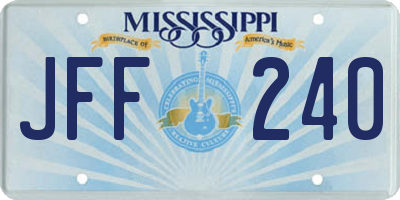 MS license plate JFF240