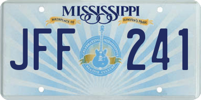 MS license plate JFF241
