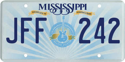 MS license plate JFF242