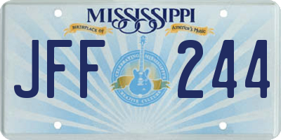 MS license plate JFF244