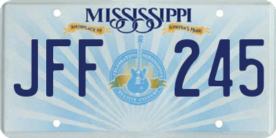 MS license plate JFF245