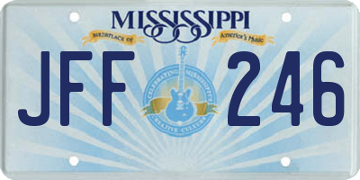 MS license plate JFF246