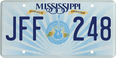 MS license plate JFF248