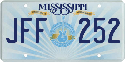 MS license plate JFF252
