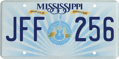 MS license plate JFF256