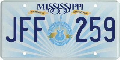 MS license plate JFF259