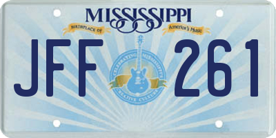 MS license plate JFF261
