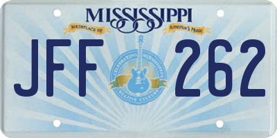 MS license plate JFF262