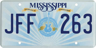 MS license plate JFF263