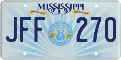 MS license plate JFF270