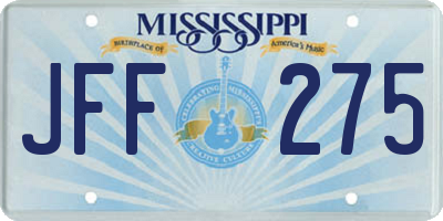 MS license plate JFF275