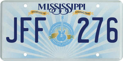 MS license plate JFF276