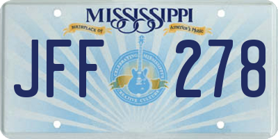 MS license plate JFF278