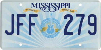 MS license plate JFF279