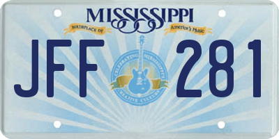 MS license plate JFF281