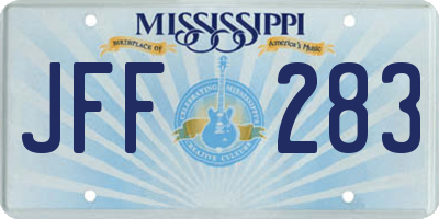 MS license plate JFF283