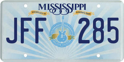 MS license plate JFF285