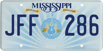 MS license plate JFF286