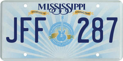MS license plate JFF287