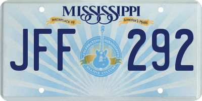 MS license plate JFF292