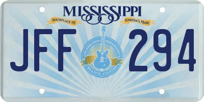MS license plate JFF294