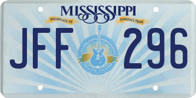 MS license plate JFF296