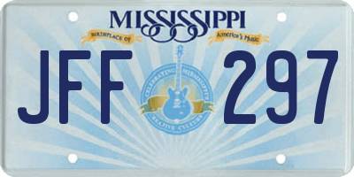 MS license plate JFF297