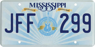 MS license plate JFF299