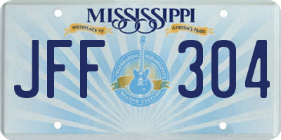 MS license plate JFF304