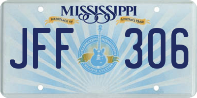 MS license plate JFF306