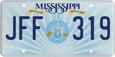 MS license plate JFF319