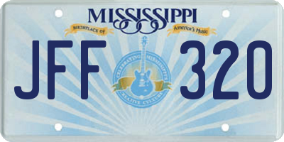 MS license plate JFF320