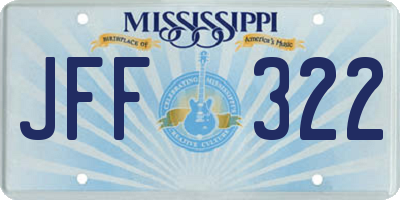 MS license plate JFF322