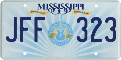 MS license plate JFF323