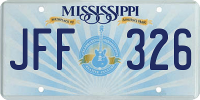 MS license plate JFF326