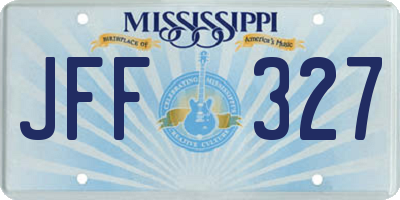 MS license plate JFF327