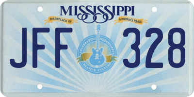 MS license plate JFF328