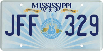 MS license plate JFF329