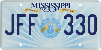 MS license plate JFF330